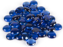 12 Bags, Royal Blue Flat Marbles - 2 lb/bag