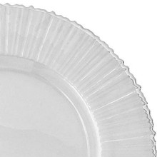 Case of 8 Glass Silver Ray Clear Charger Plate 13" - Silver Rim