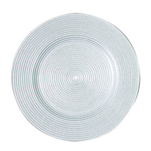 Case of 4 Rome/Metallic Silver 13" Round Charger Plates