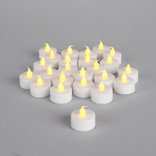 Soft Wick Flickering LED Tea Lights with Timer (1.5"D x 1.6"H) - 48 Pieces