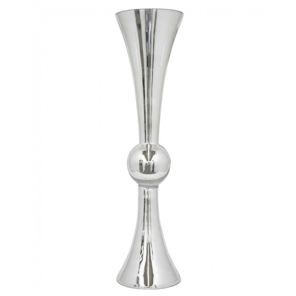 Clear Reversible Latour Trumpet Glass Vase / Holder 6". Height: 24" Open: 6" 