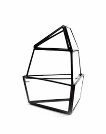 Black Short Triangular Obelisk Geometric Glass Terrarium - 9 Pieces