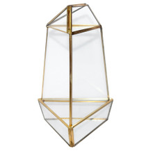 Gold Medium Triangular Obelisk Geometric Glass Terrarium - 9 Pieces