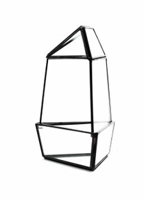 Black Medium Triangular Obelisk Geometric Glass Terrarium - 9 Pieces