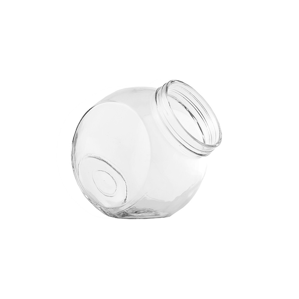 Clear Glass Tilted Cookie Jar, Small, 5-Inch