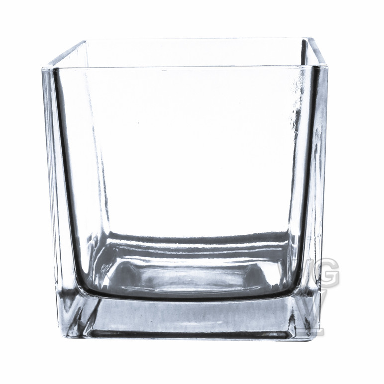 6 Inch Clear Cube Vase Utility Grade 6 Pieces Eventswholesale Com