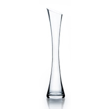 10 Inch Clear Bud Vase With Slant Opening - 24 Pieces