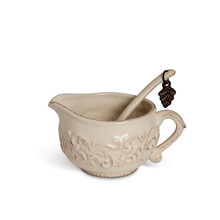 GG Collection Acanthus Sauce Boat with Ladle, 7.5 Inch
