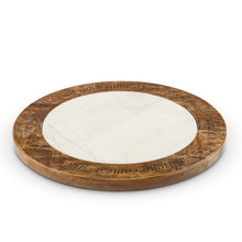 Antiquity Marble and Mango Wood Lazy Susan by GG Collection