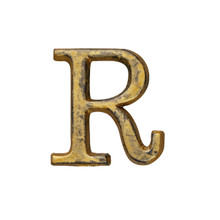 Metal Letter-R, Rustic Finish, 1.5 Inches Tall