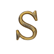 Metal Letter-S, Rustic Finish, 1.5 Inches Tall