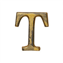 Metal Letter-T, Rustic Finish, 1.5 Inches Tall