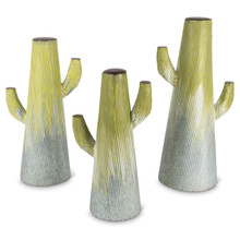 Set of 3 Metal Drip Cactus