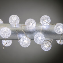 40 Inch Cool White Crackle Bead Micro LED Battery Light String - 6 Sets