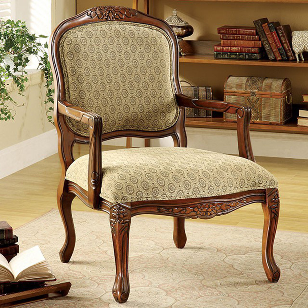 Quintus Traditional Accent Chair , Antique Oak
