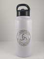 White 32 oz. Insulated Stainless Water Bottle with Straw Lid & Wide Mouth Lids 