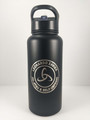 Black 32 oz. Insulated Stainless Water Bottle with Straw Lid & Wide Mouth Lids 