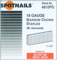 1-3/8" Galv. 18 Gauge 1/4" Crown Staples - 5,000 per Box - Spotnails 4811PG-30M