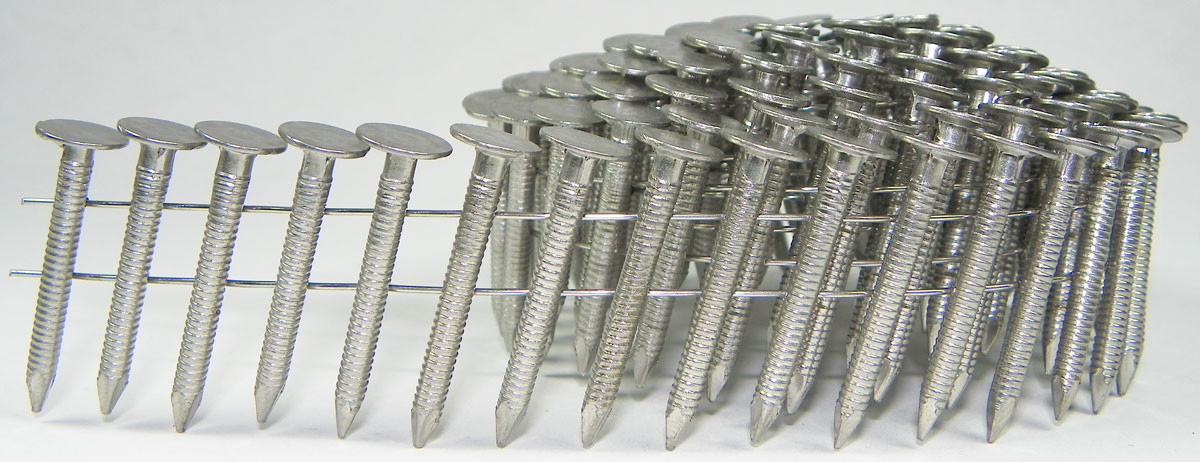 1 1 2 Ring Shank Stainless Steel Roofing Coil Nails 3 600 per Box CRN12SSR 3.6M Danow Fastening