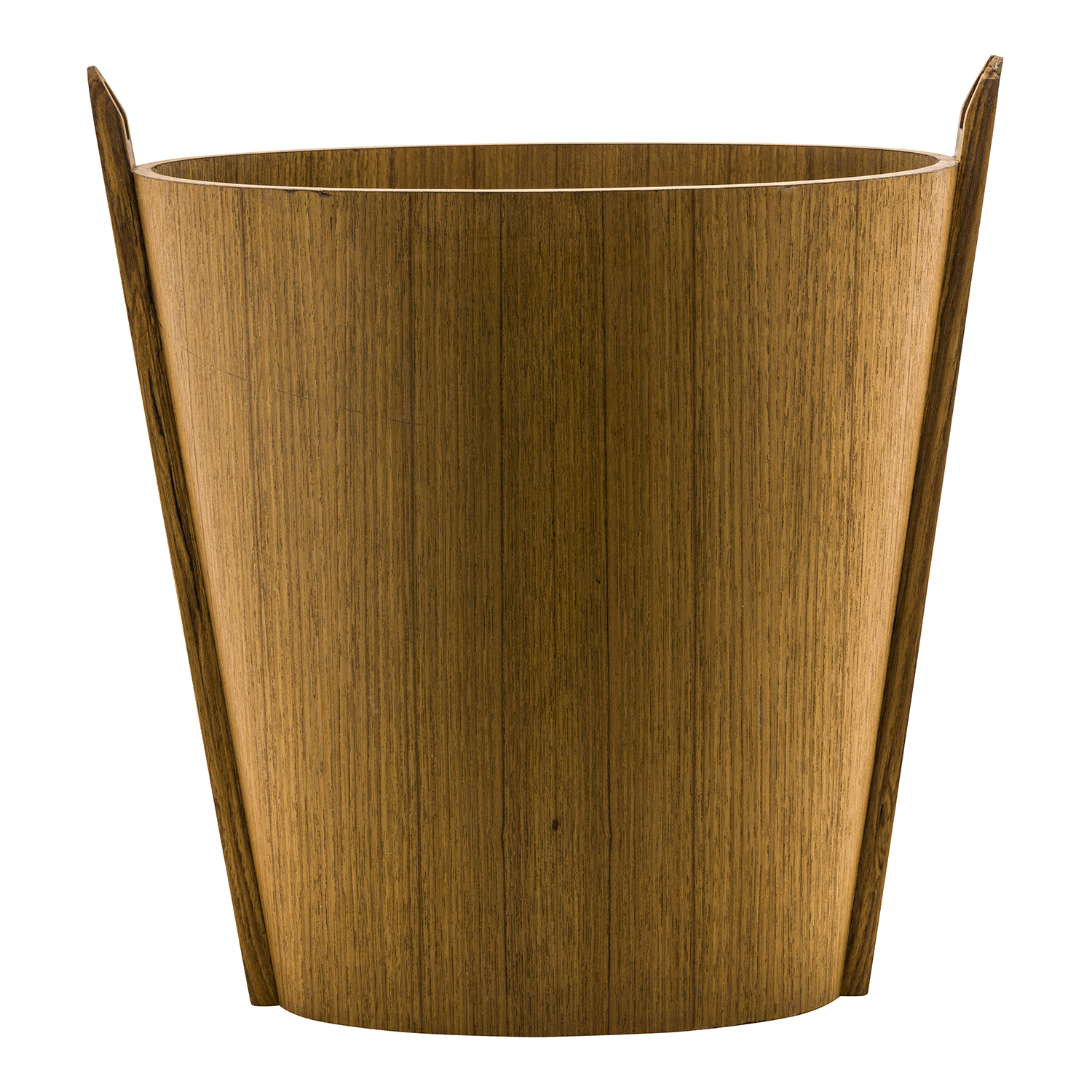 modern wood curved waste paper bin basket