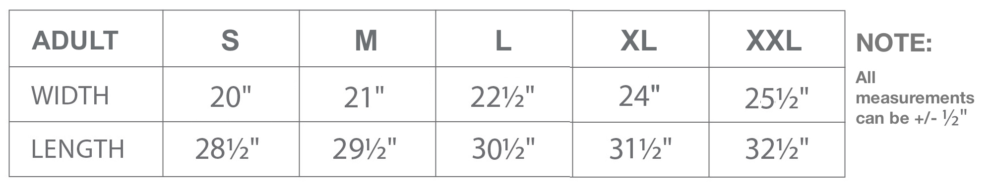 Size Chart