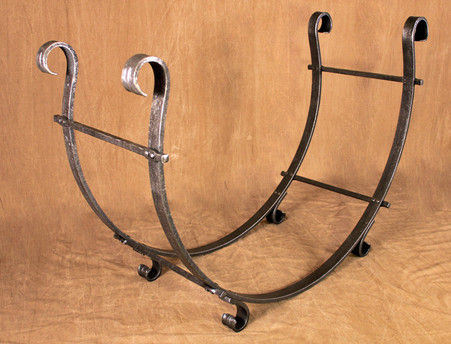 Wrought Iron Half Round Log Rack Hand Forged Half Round Log Rack