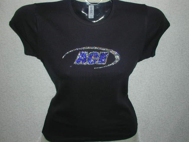 Ace Custom Business Logo Swarovski Crystal T Shirt