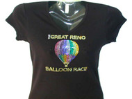 Great Reno Balloon Race Swarovski Crystal Ladies T Shirt