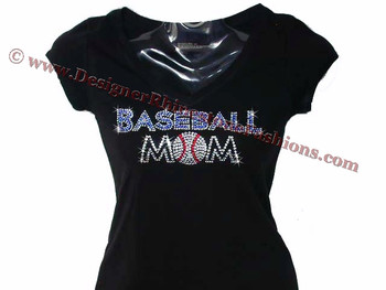 Baseball Mom Swarovski crystal t shirt