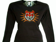 Bengal Tiger Swarovski Crystal Ladies Rhinestone T Shirt