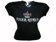 Biker Queen Motorcycle Swarovski Crystal Rhinestone T Shirt Top