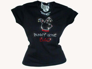 Bunny Gone Bad Swarovski Crystal Rhinestone T Shirt Top