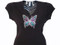 Butterfly Swarovski crystal rhinestone tee shirt