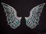 Angel wings Swarovski crystal rhinestone ladies t shirt
