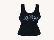 Swarovski crystal rhinestone motorcycle women's t shirt tank top
