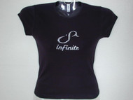Custom Infinite Logo Swarovski Crystal Rhinestone Bling T Shirt