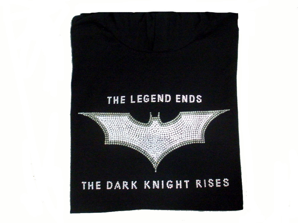 Batman The Dark Knight Rises Swarovski Rhinestone T Shirt -  DesignerRhinestoneFashions