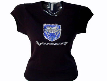 Dodge Viper logo Swarosvki rhinestone t shirt