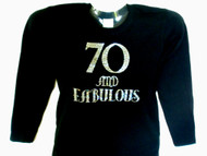 40 50 60 70 and Fabulous Swarovski rhinestone birthday tee shirt