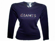 Giants Swarovski Crystal Ladies Women's Rhinestone T Shirt