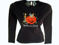 Halloween Queen Pumpkin Swarovski Crystal Rhinestone T Shirt 