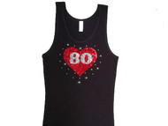 Heart With Your Favorite Sports Stars Number Rhinestone T Shirt