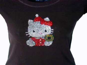 Hello Kitty Christmas Swarovski rhinestone tee shirt
