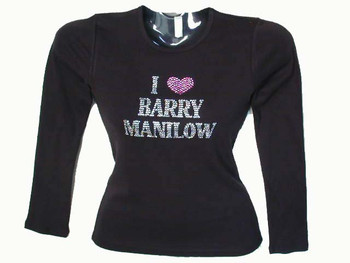 I Love Barry Manilow Swarovski rhinestone shirt