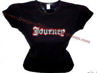 Journey Red & Clear Swarovski Crystal Rhinestone Concert T Shirt Top