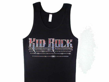 Red, White and Blue Kid Rock Rhinestone Bling Tank Top