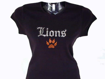 Lions custom rhinestone tee shirt