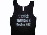 Lipstick Stillettos Rock-n-Roll Swarovski Bling T Shirt Tank Top