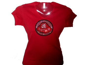 Lotus Logo Swarovski Crystal Rhinestone T Shirt