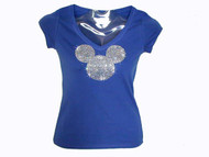 Mickey Head Swarovski Crystal Bling T Shirt